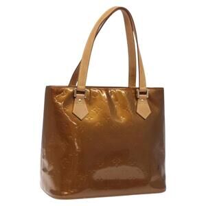 LOUIS VUITTON Monogram Vernis Houston Hand Bag Bronze M91122